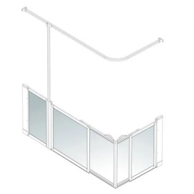 AKW Option SX Sliding Shower Screen 1400-1500mm x 700-820mm – Left Handed