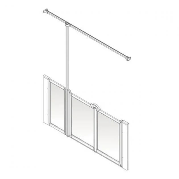 AKW Option U 750 Shower Screen 1420mm Wide – Left Handed