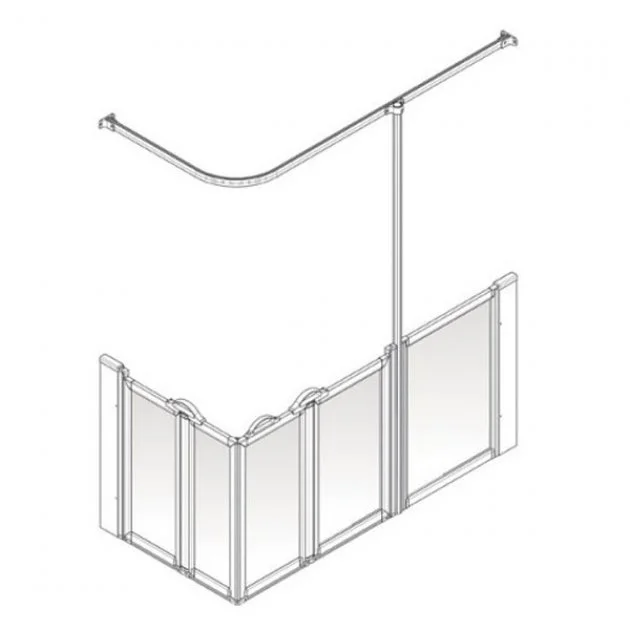 AKW Option X 750 Shower Screen 1420mm x 700mm – Right Handed