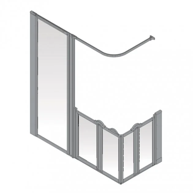 AKW Option XF 900 Shower Screen 1800mm x 700mm – LH Silverdale Frosted