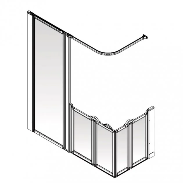 AKW Option XF 900 Shower Screen 1800mm x 820mm – Left Handed