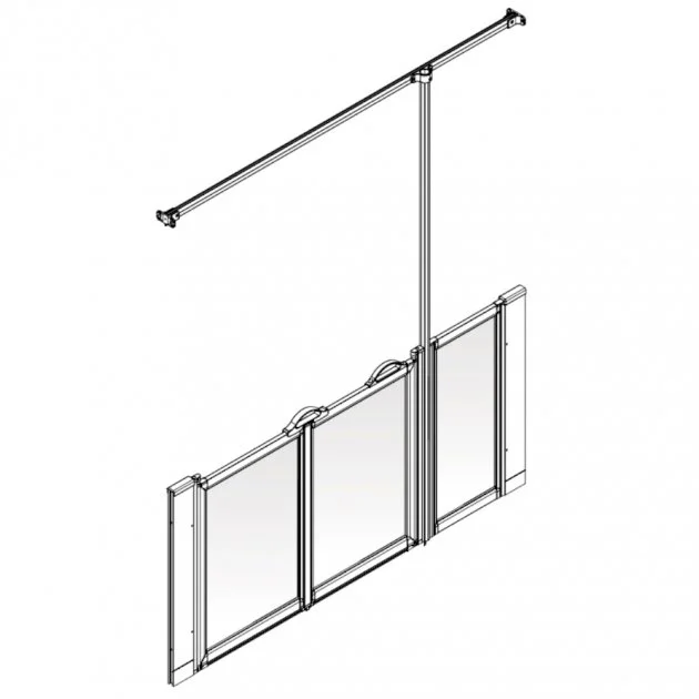 AKW Option ZUW 750 Wet Floor Screen 1300mm Wide – Right Handed