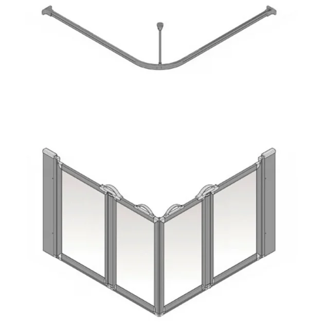 AKW Silverdale Clear Option E 750 Shower Screen 1000mm x 700mm – Left Handed