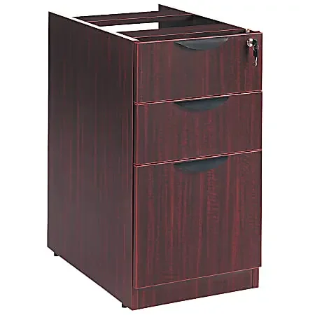 Alera® Valencia 16″W Lateral 2-Box/1-File Drawer Pedestal Cabinet For Computer Desk, Mahogany
