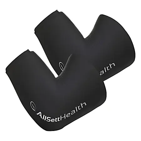 AllSett Health® Gel 360° Hot And Cold Compression Sleeves, Medium, Black, Pack Of 2 Sleeves
