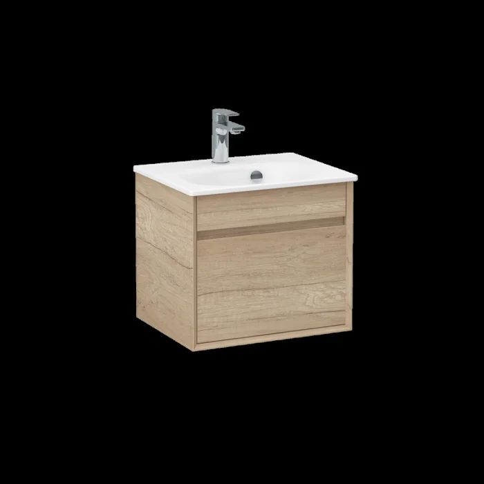 Alma 500mm Single Drawer Cabinet in Natural Oak