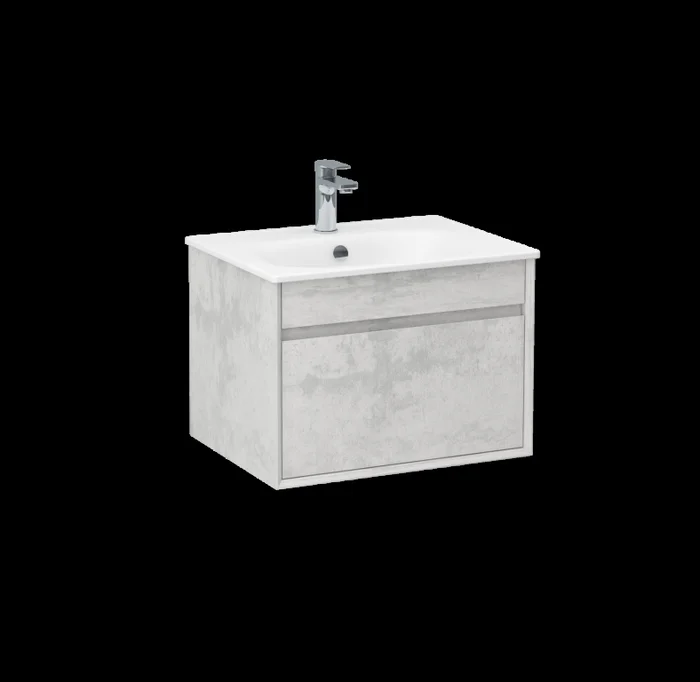 Alma 600mm Single Drawer Cabinet in Natural Stone