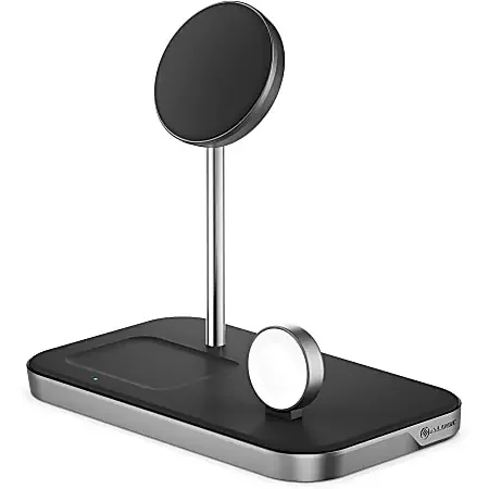 Alogic MagSpeed 3-in-1 Wireless 15W Charging Station – LED Indicator, Fast Charge Mode, Safety, Magnetic – 1