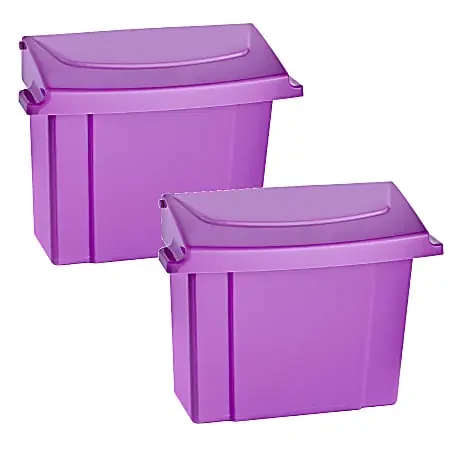 Alpine Sanitary Napkin Receptacles, 10″ x 9″ x 5″, Purple, Pack Of 2 Receptacles