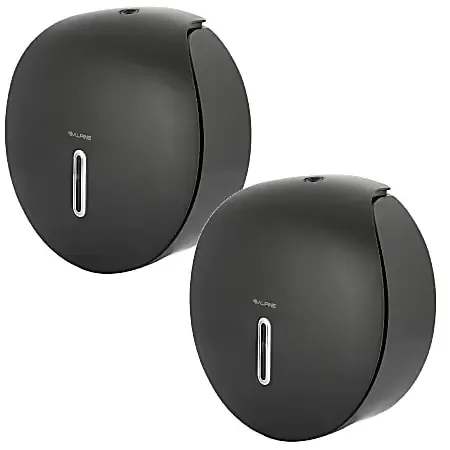 Alpine Single Roll Jumbo Toilet Paper Dispensers, 11-3/4″H x 11-1/2″W x 5-5/16″D, Gray, Pack Of 2 Dispensers