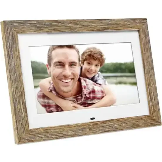 Aluratek 10 inch Distressed Wood Digital Photo Frame with Auto Slideshow Feature – 10″