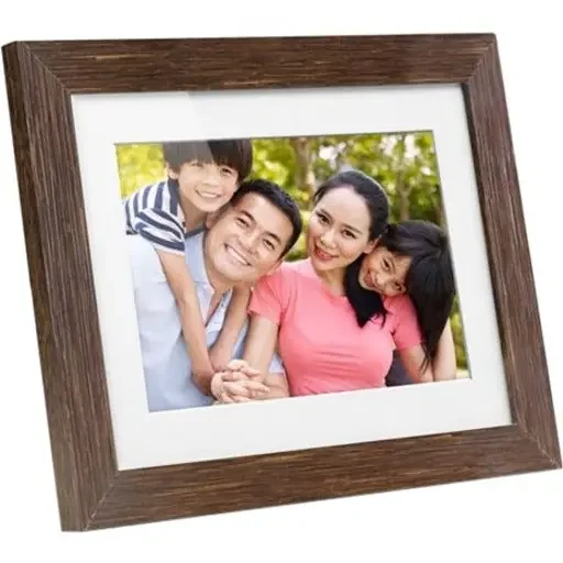 Aluratek 8 inch Distressed Wood Digital Photo Frame with Auto Slideshow Feature – 8″ LCD
