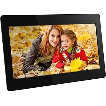 Aluratek ADMPF118F 18.5″ Digital Photo Frame, 18.75″H x 1.25″W x 12.75″D, Black