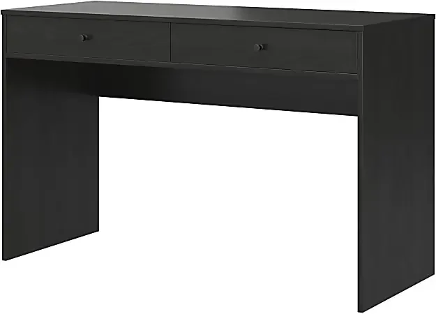 Ameriwood Home The Loft 48″W Writing Desk With 2-Drawers, Black Oak