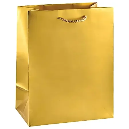 Amscan Medium Gift Bag, 9″H x 7″W x 4″D, Gold