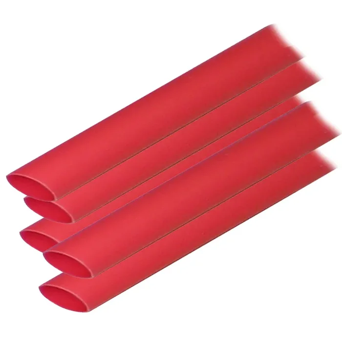 Ancor Adhesive Lined Heat Shrink Tubing (ALT) – 1/2″ x 12″ – 5-Pack – Red