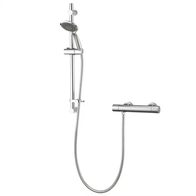 Aqualisa AQ Cool Touch Thermostatic Round Bar Mixer Shower with Shower Kit – Chrome