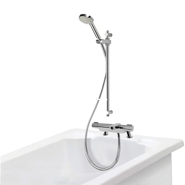 Aqualisa Midas 220 Chrome Thermostatic Bath Shower Mixer Tap With Slide Rail Kit