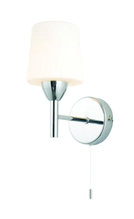 Aquarius 1 Light Wall Light Ribbed Opal Glass