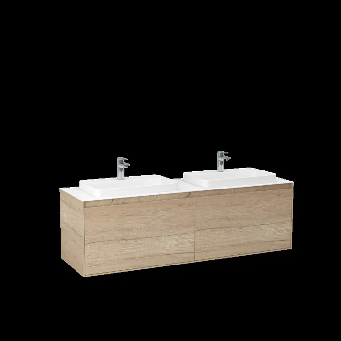 Arco 1600mm Twin Single Drawer Cabinet in Natural Oak