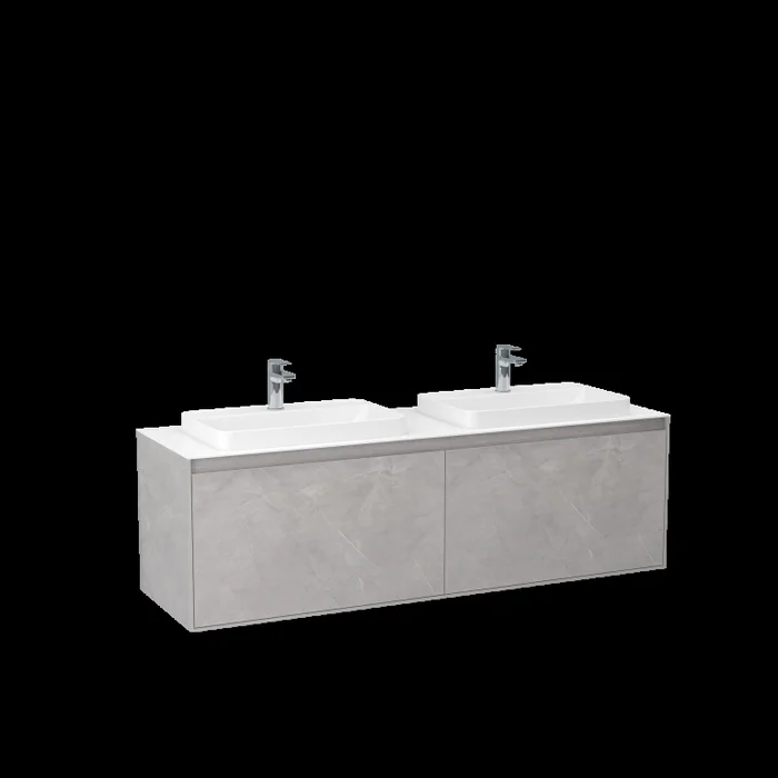 Arco 1600mm Twin Single Drawer Cabinet in Slate