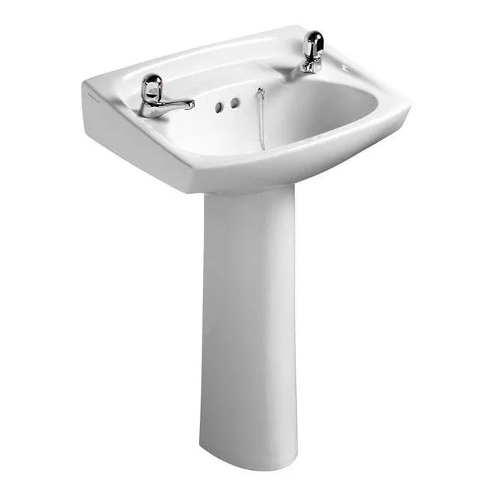 Armitage Shanks 560mm Wide 2 Tap Hole Royalex Basin with Full Pedestal