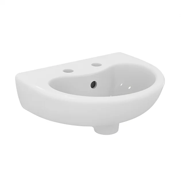 Armitage Shanks Contour 21 Basin with Overflow 400mm Wide – 2 Tap Hole