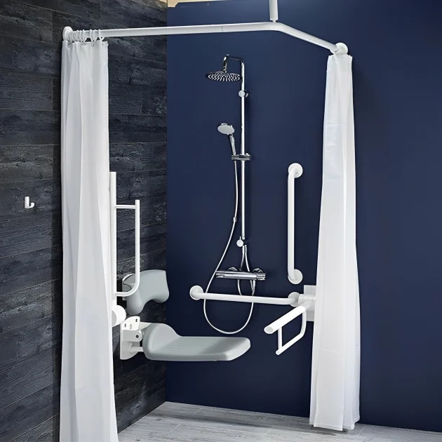 Armitage Shanks Contour 21 Doc M Pack with TMV3 Exposed Shower Valve and Dual Shower Kit – White Rails