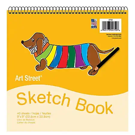 Art Street® Sketch Book, 9″ x 9″, 40 Sheets, White