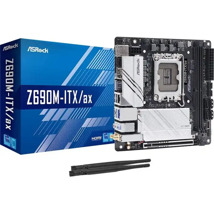 ASRock Z690M-ITX/ax Desktop Motherboard – Intel Z690 Chipset – Socket LGA-1700 – Intel Optane Memory Ready – Mini ITX