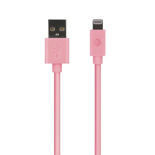 AT&T PVLC10-PNK PVC Charge and Sync Lightning Cable, 10 Feet (Pink)