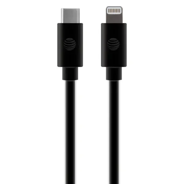 AT&T TCL01-BLK Charge and Sync USB to USB-C Cable with Lightning Connectors, 4