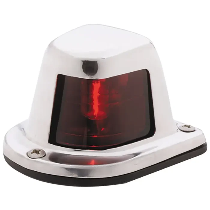 Attwood 1-Mile Deck Mount, Red Sidelight – 12V – Stainless Steel Housing