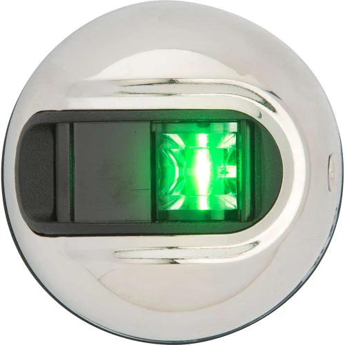 Attwood LightArmor Vertical Surface Mount Navigation Light – Starboard (Green) – Stainless Steel – 2NM [NV3012SSG-7]