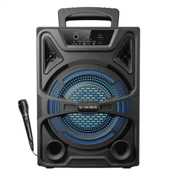 Audiobox ABX-808R Portable Bluetooth Speaker with Lights and Wired Microphone,