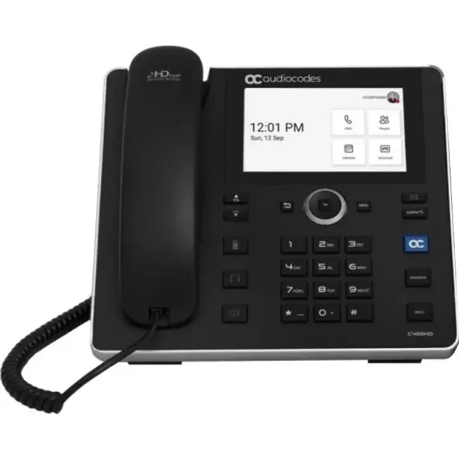 AudioCodes C455HD IP Phone – Corded – Corded – Wi-Fi, Bluetooth – Wall Mountable – Black TEAMS-C455HD-DBW