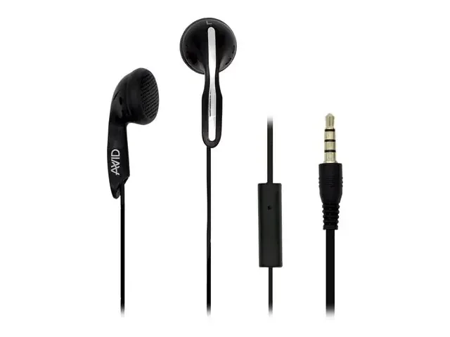 AVID AE -1M STEREO EARBUDS WITH INLINE CONTROLS BLACK 2AE1-699363-2MIC