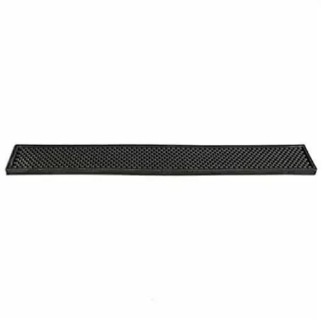 Bar Maid Rubber Bar Rail Mat, 3″ x 24″, Black
