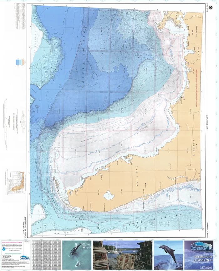 Bathymetric Nautical Chart – BR-6PT1_2 Eastern Gulf Of Mexico 1 and 2