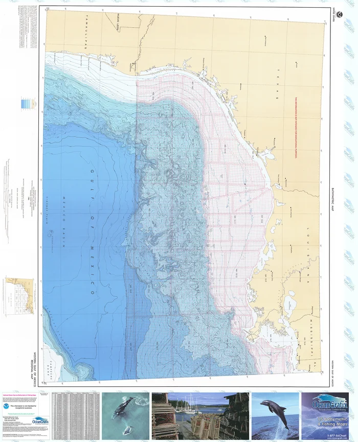 Bathymetric Nautical Chart – BR-7PT1_2 Western Gulf Of Mexico Pt.1 and Pt.2