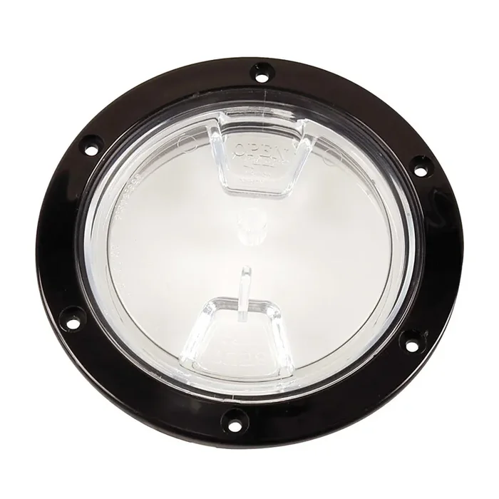 Beckson 4″ Clear Center Screw Out Deck Plate – Black