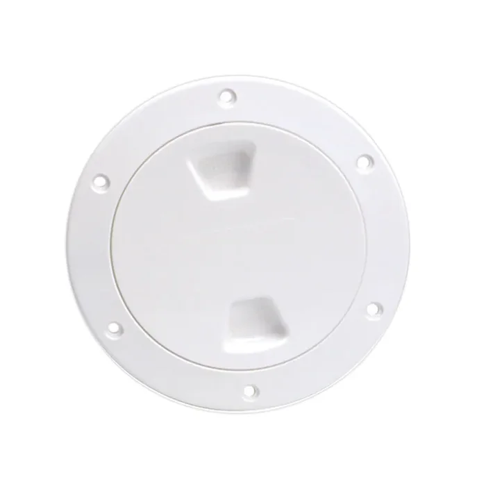 Beckson 4″ Smooth Center Screw-Out Deck Plate – White