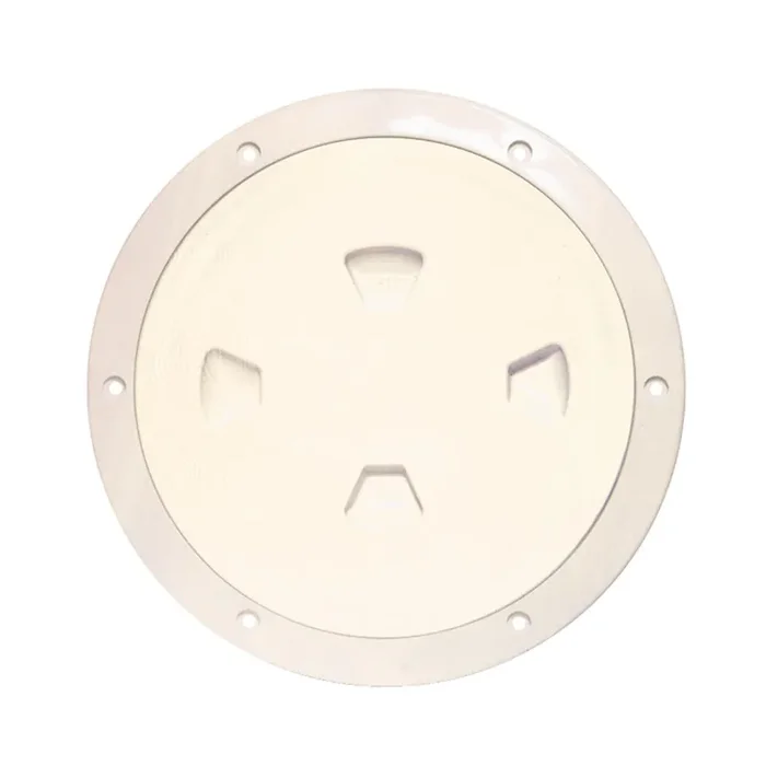 Beckson 8″ Smooth Center Screw-Out Deck Plate – Beige