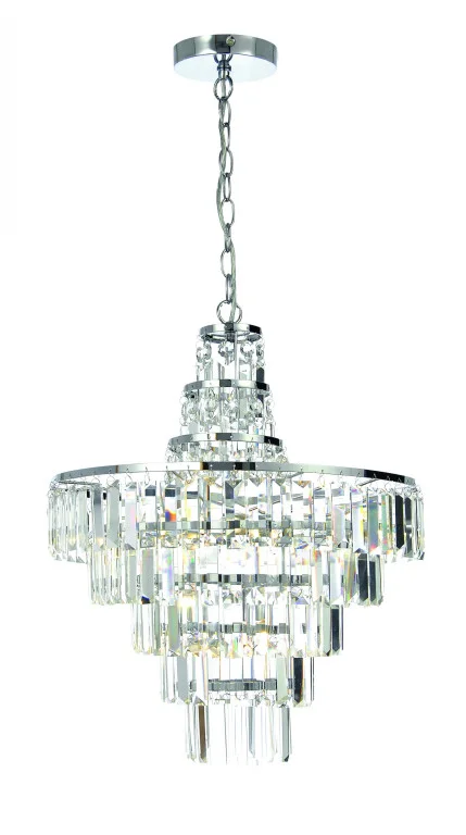 Belle Crystal Bars Chandelier Light Chrome