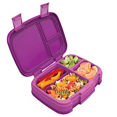 Bentgo Fresh 4-Compartment Bento-Style Lunch Box, 2-7/16″H x 7″W x 9-1/4″D, Purple