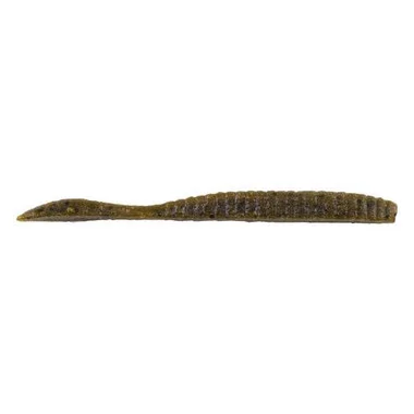 Berkley PowerBait® MaxScent Flat Worm – 4.25″ – Green Pumpkin
