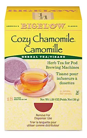 Bigelow® Cozy Chamomile Herbal Tea Single-Serve Pods, 1.9 Oz, Box Of 18