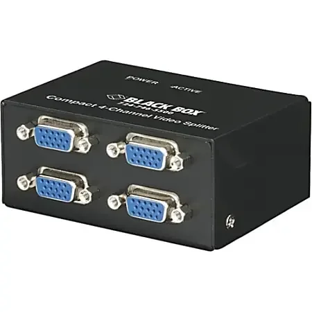 Black Box AC1056A-4 Compact Video Splitter – 1 x HD-15 Video In, 4 x HD-15 Video Out – 1920 x 1440 @ 70Hz