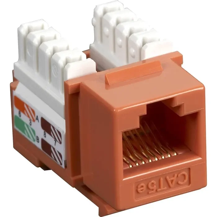 Black Box Cat5E Value Line Keystone Jack, Orange, 25-Pack