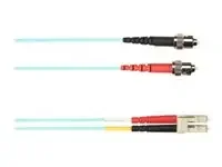 Black Box Colored Fiber OM4 50-Micron Multimode Fiber Optic Patch Cable – Duplex, PVC FOCMRM4-010M-STLC-AQ